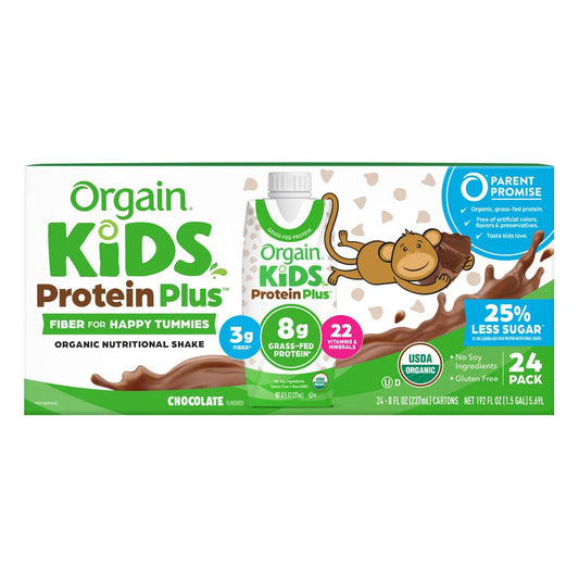 Organic Kids Nutritional Protein Shake, Chocolate, 8 fl oz, 24-pack