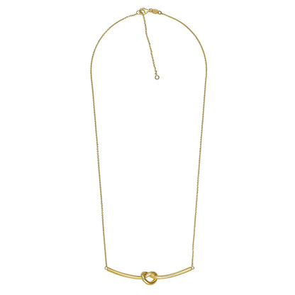 Bar Knot Tube Necklace in 14K Yellow Gold