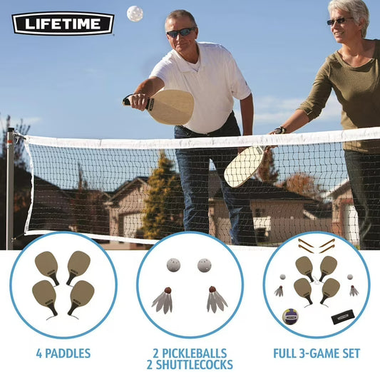 Outdoor Games Set with Paddles and Volleyball