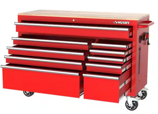 52 in. W x 20 in. D Standard Duty Black Mobile Workbench Cabinet