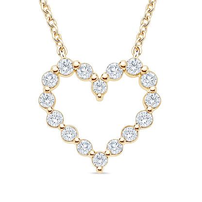 0.23 CT. T.W. Round Cut Heart Shaped Diamond Pendant Necklace