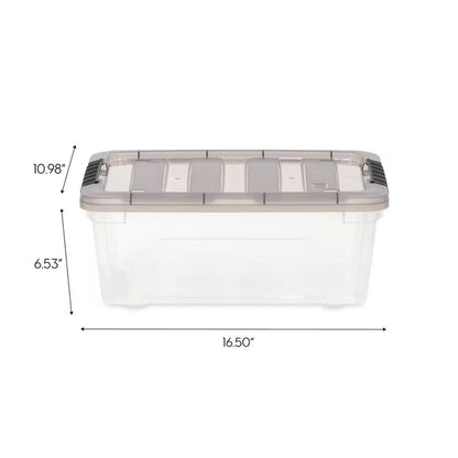 Stack & Pull 13 Quart Clear Plastic Storage Box