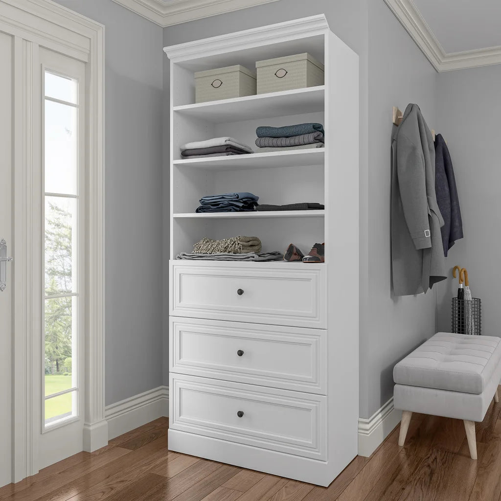 Audrea 36" Organize It Storage Unit with 3 Drawers in White