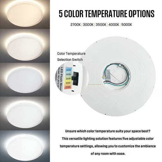 15" Ceiling Light 2500 Lumens, 2-Pack