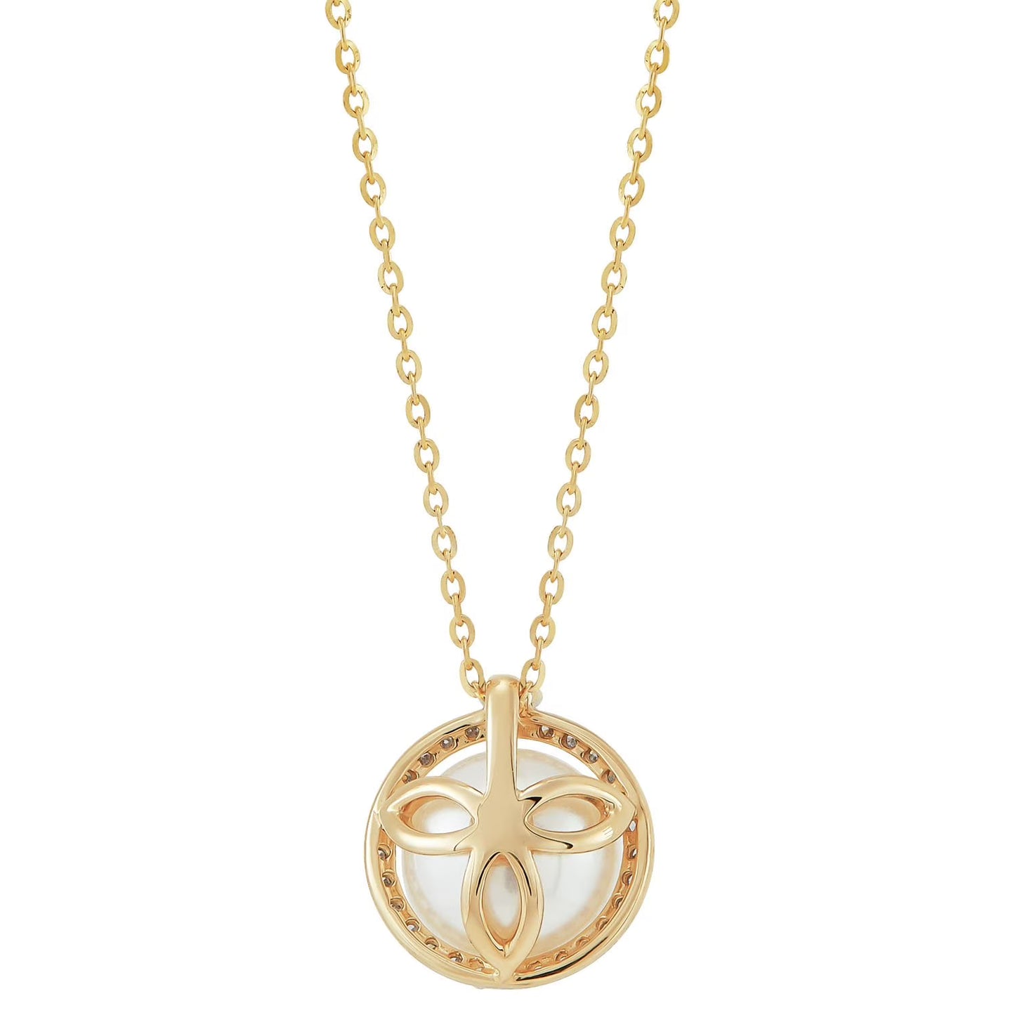 Freshwater Cultured Pearl Pendant with 0.11 CT. T.W. Diamonds in 14K Gold