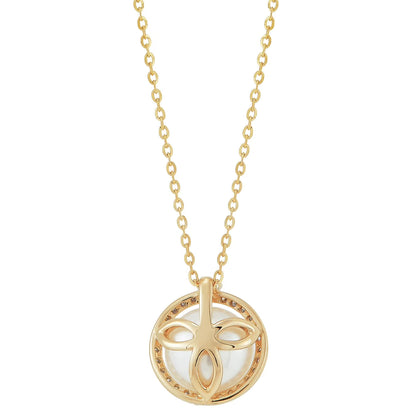 Freshwater Cultured Pearl Pendant with 0.11 CT. T.W. Diamonds in 14K Gold