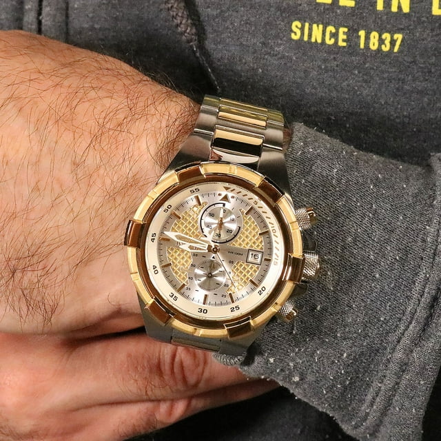 Men's Aviator 50.5mm Two Tone Stainless Steel Watch