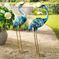 Metal Crane Statues, Set of 2