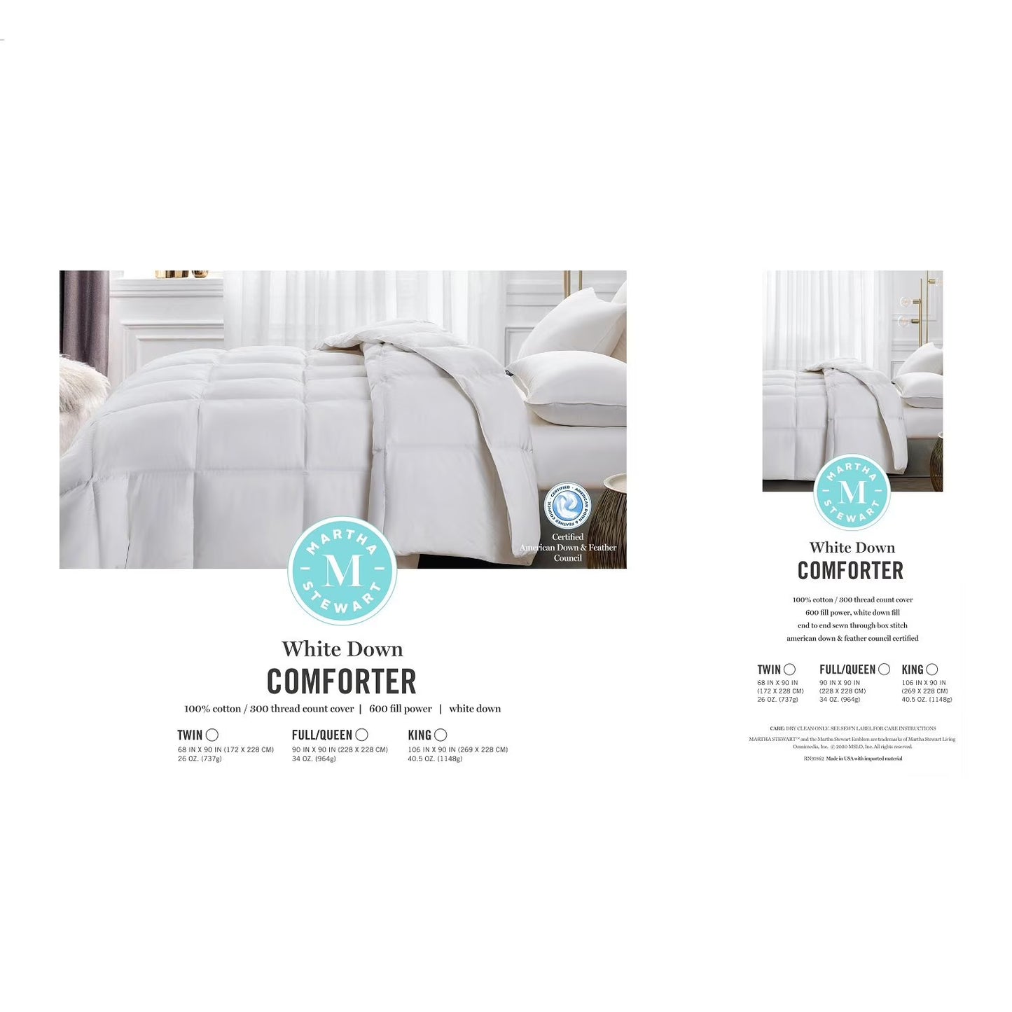 300-Thread-Count White Down Comforter