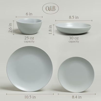 Over&Back 16-Piece Coupe Stoneware Dinnerware Set