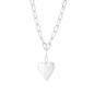 Heart Paperclip Chain Pendant Necklace in Sterling Silver