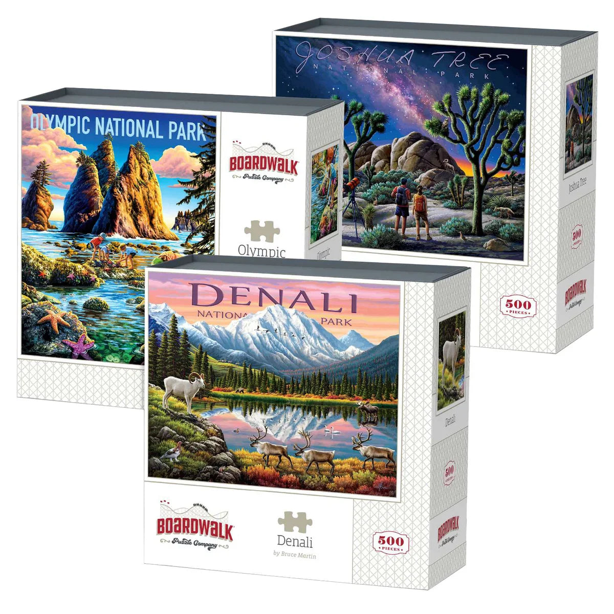 Boardwalk Assorted Jigsaw Puzzles, 3-pack