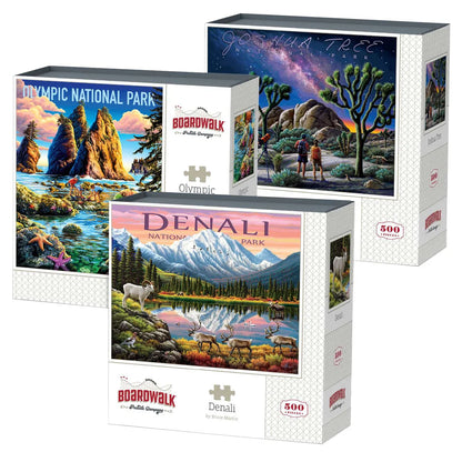 Boardwalk Assorted Jigsaw Puzzles, 3-pack