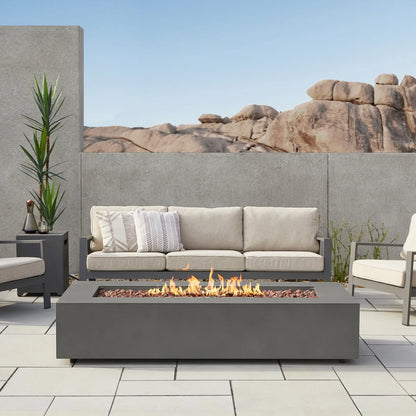 Real Flame Monaco 70" Rectangle Steel Propane or Natural Gas Fire Pit Table