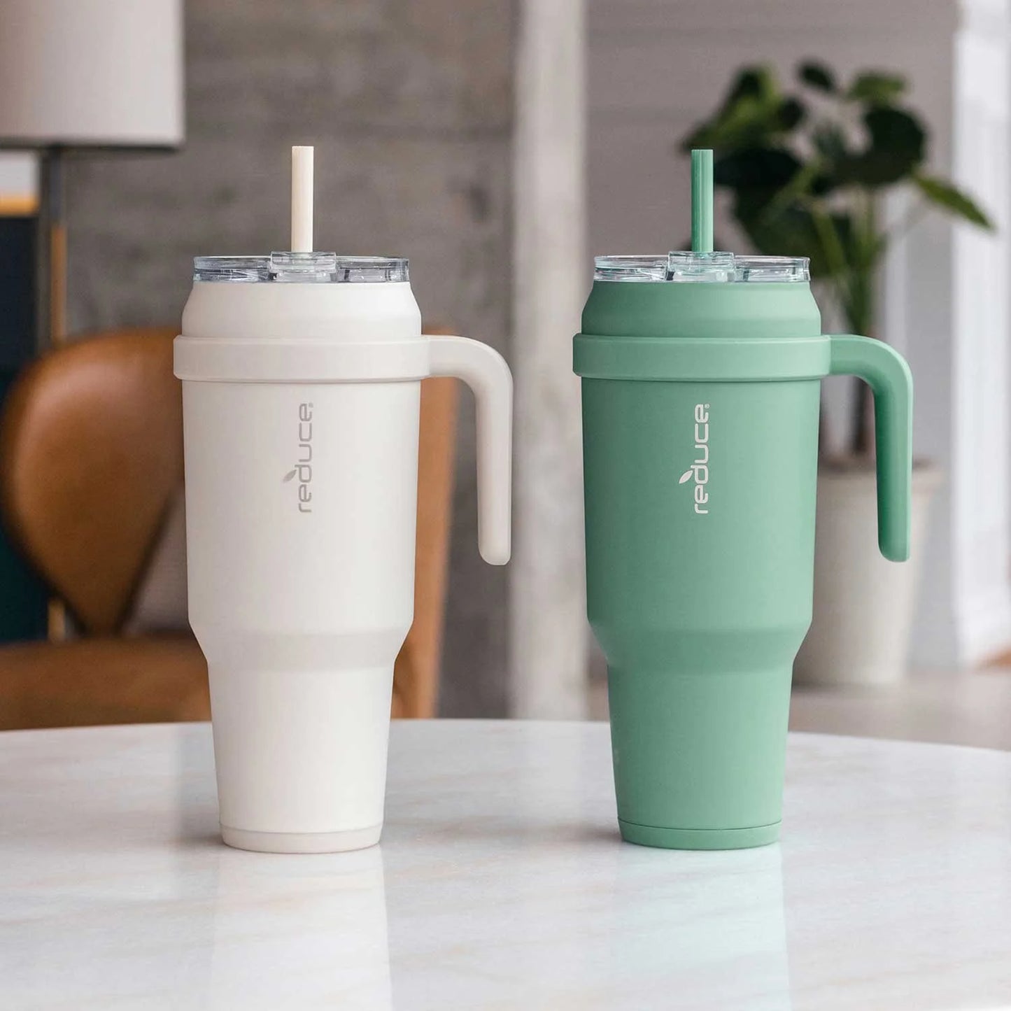Reduce Cold1 50-oz. Soft Grip Tumbler With Handle & Straw, 2 pack, Assorted Colors