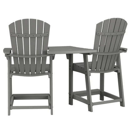 Polywood Portside 3-piece Shellback Counter Chair Set with Connecting Table