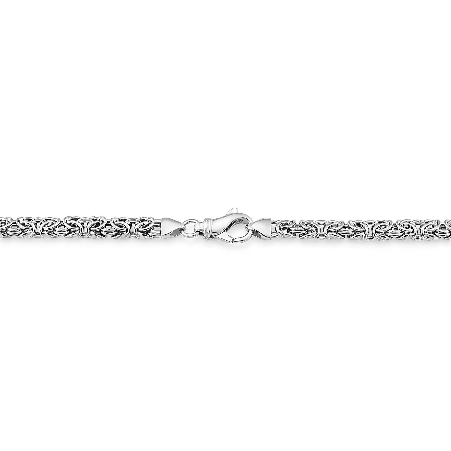 rhodium plated sterling silver 6.5mm byzantine bracelet