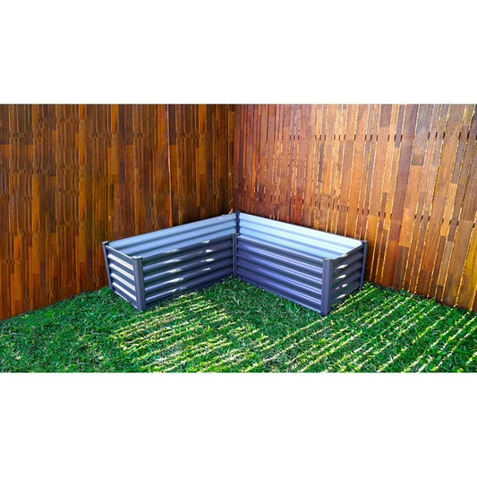 L-Shaped Garden Bed - Woodland Gray