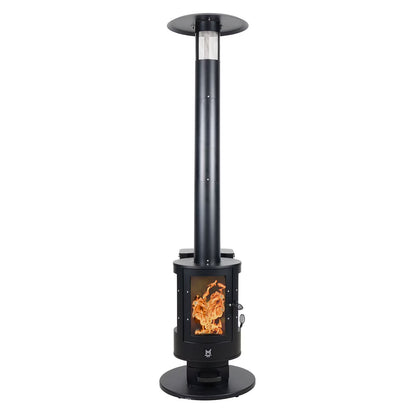 Outdoor Pellet Fueled Patio Heater with Cover - 70,000 BTU