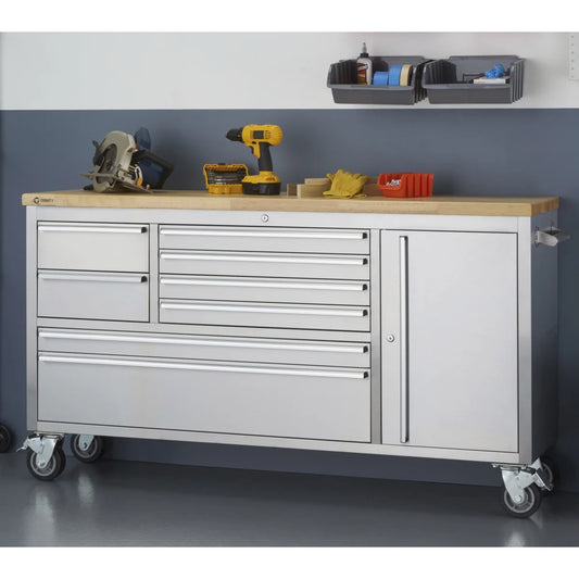 Stainless Steel Rolling Workbench - TRINITY 66"