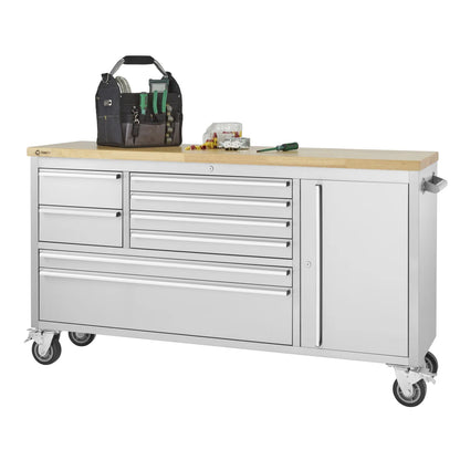 Stainless Steel Rolling Workbench - TRINITY 66"