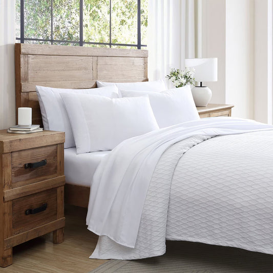 Tahari Home 4-Piece Solid Brushed Microfiber Sheet Set