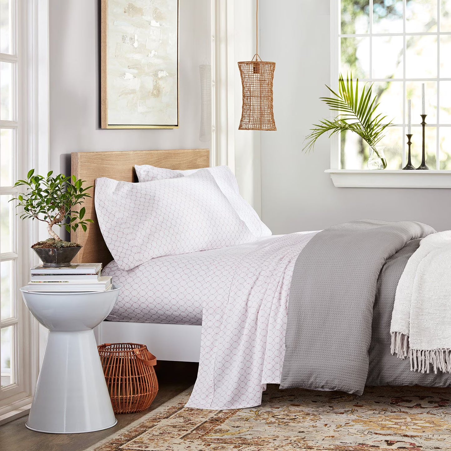 300-Thread-Count 100% Organic Cotton Printed Sheet Set, Assorted Sizes