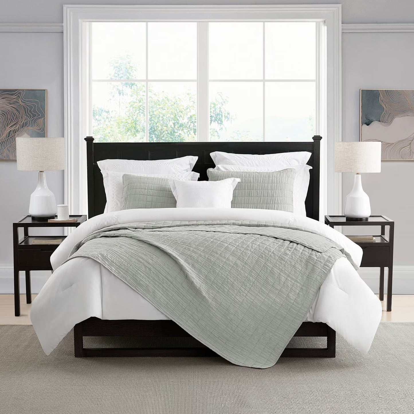 Swift Home Oversized Crinkle Enzyme Wash Quilted Coverlet, Assorted Sizes