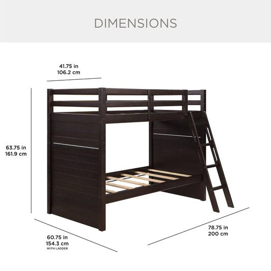Twin Bunk Bed, Espresso -  Tatum Collection
