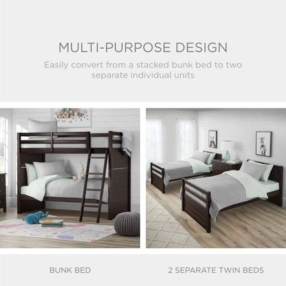 Twin Bunk Bed, Espresso -  Tatum Collection