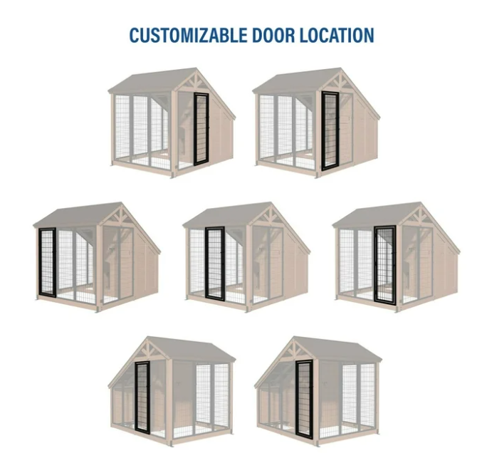 Backyard 7' x 5' Cedar Wood Dog House/Kennel with Feeding Door