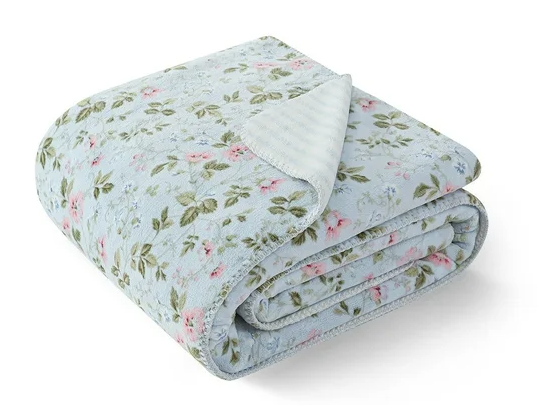 Coco Plush Reversible Throw, 60" x 70"- Laura Ashley - Assorted Colors