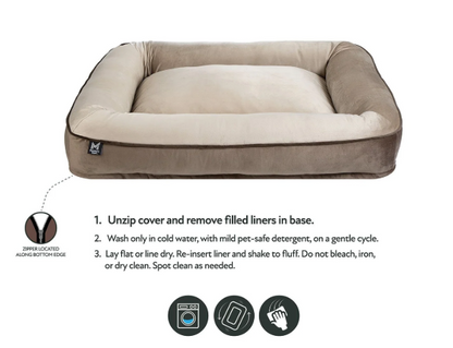 Bolster Pet Bed, Assorted Colors