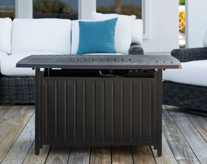 Bravos Aluminum Propane Gas Fire Pit - Rectangle