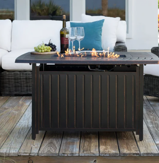 Bravos Aluminum Propane Gas Fire Pit - Rectangle