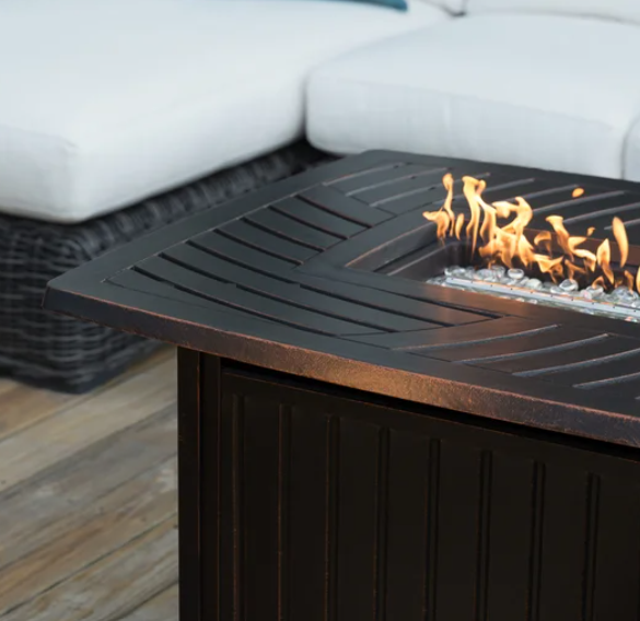 Bravos Aluminum Propane Gas Fire Pit - Rectangle