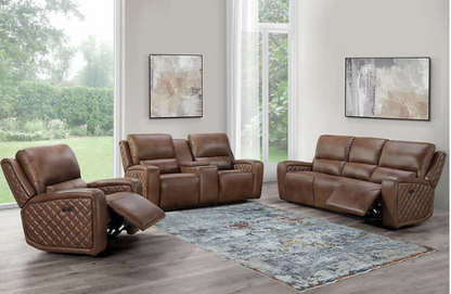 Dominick 3-piece Leather Power Reclining Set with Power Headrests