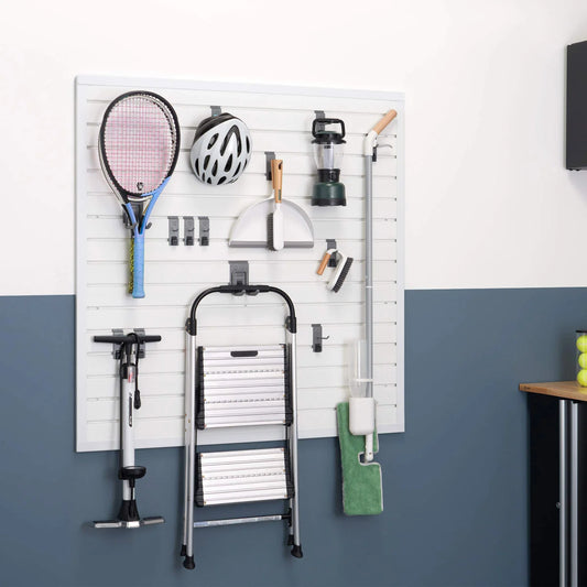 Modular Slatwall  - TRINITY 16 Sq Ft ,13-piece White Accessory Set
