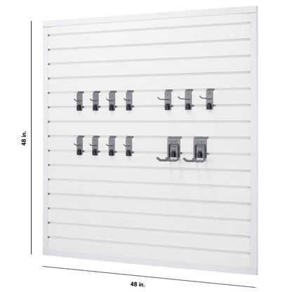 Modular Slatwall  - TRINITY 16 Sq Ft ,13-piece White Accessory Set