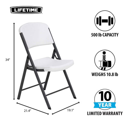 Folding Chair 4 Pack- Lifetime Commercial Grade Contoured
