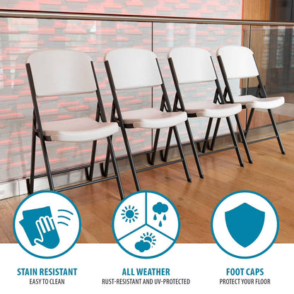 Folding Chair 4 Pack- Lifetime Commercial Grade Contoured