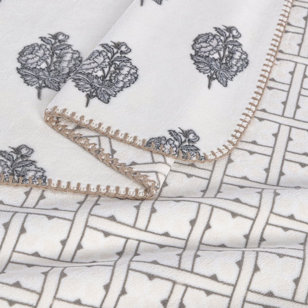 Coco Plush Reversible Throw, 60" x 70"- Laura Ashley - Assorted Colors