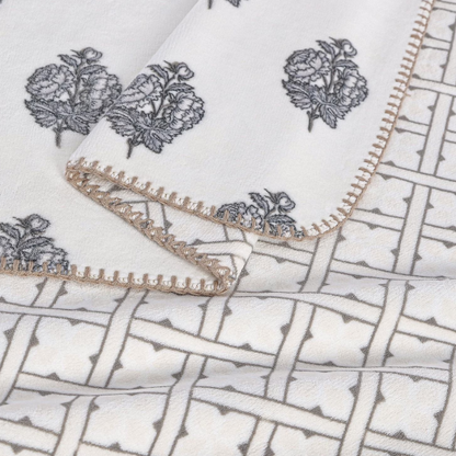 Coco Plush Reversible Throw, 60" x 70"- Laura Ashley - Assorted Colors