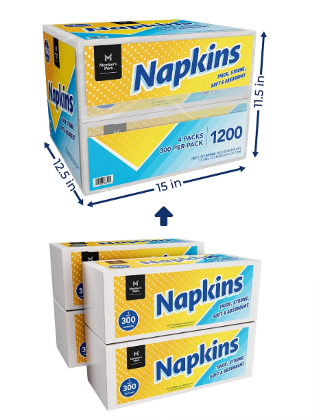 300 Count Dinner Napkins, 4 Pack