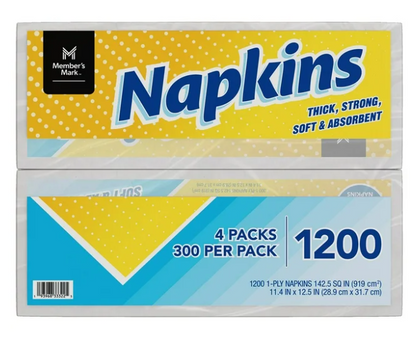 300 Count Dinner Napkins, 4 Pack
