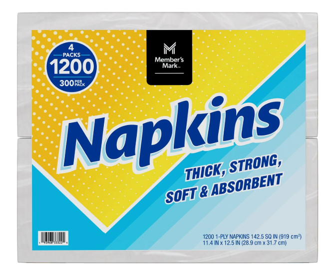 300 Count Dinner Napkins, 4 Pack