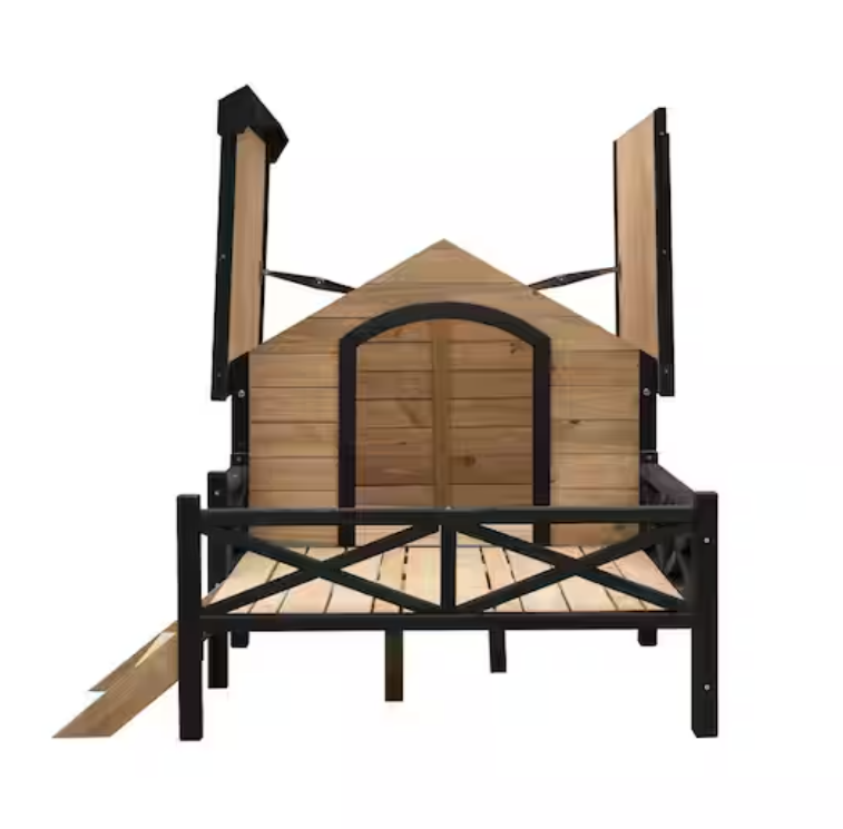 Outdoor Large Wooden Cabin Dog House with Porch
