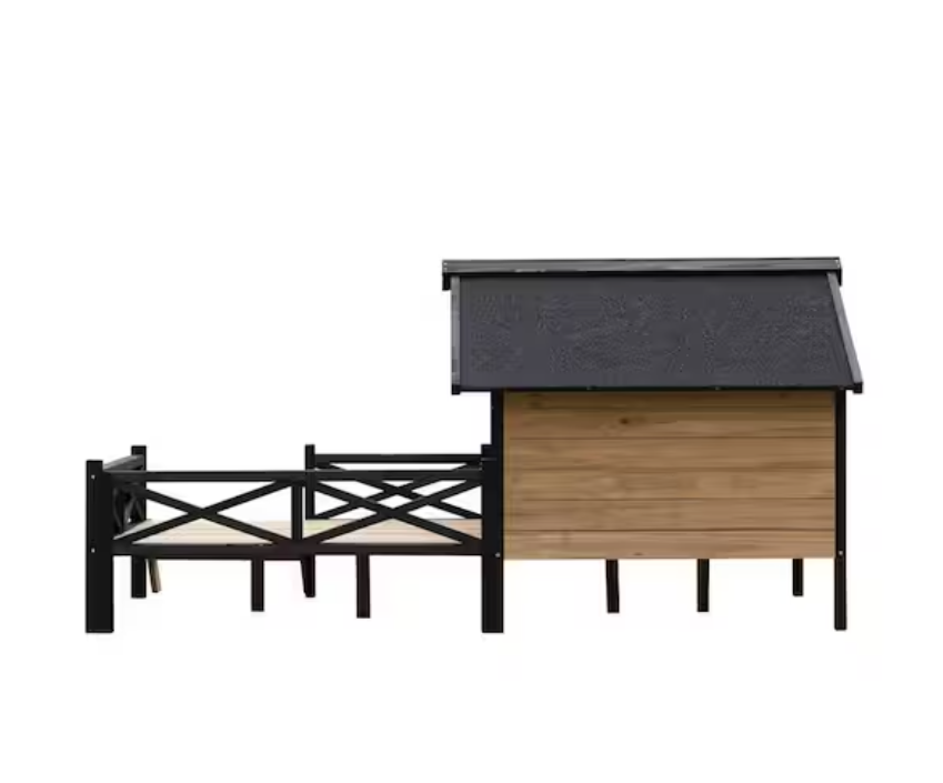 Outdoor Large Wooden Cabin Dog House with Porch