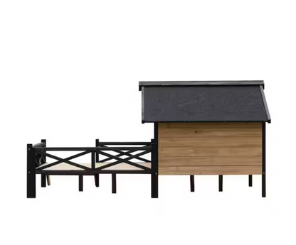 Outdoor Large Wooden Cabin Dog House with Porch