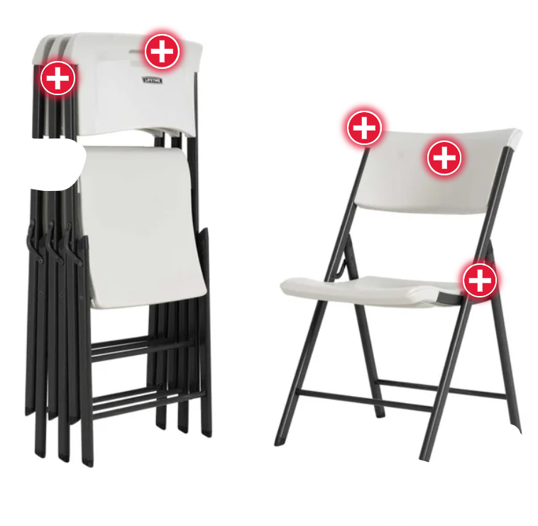 Folding Chairs, 4-pack